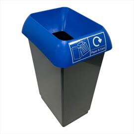 50 Litre Recycling Bin Complete with Blue Lid & Paper Logo