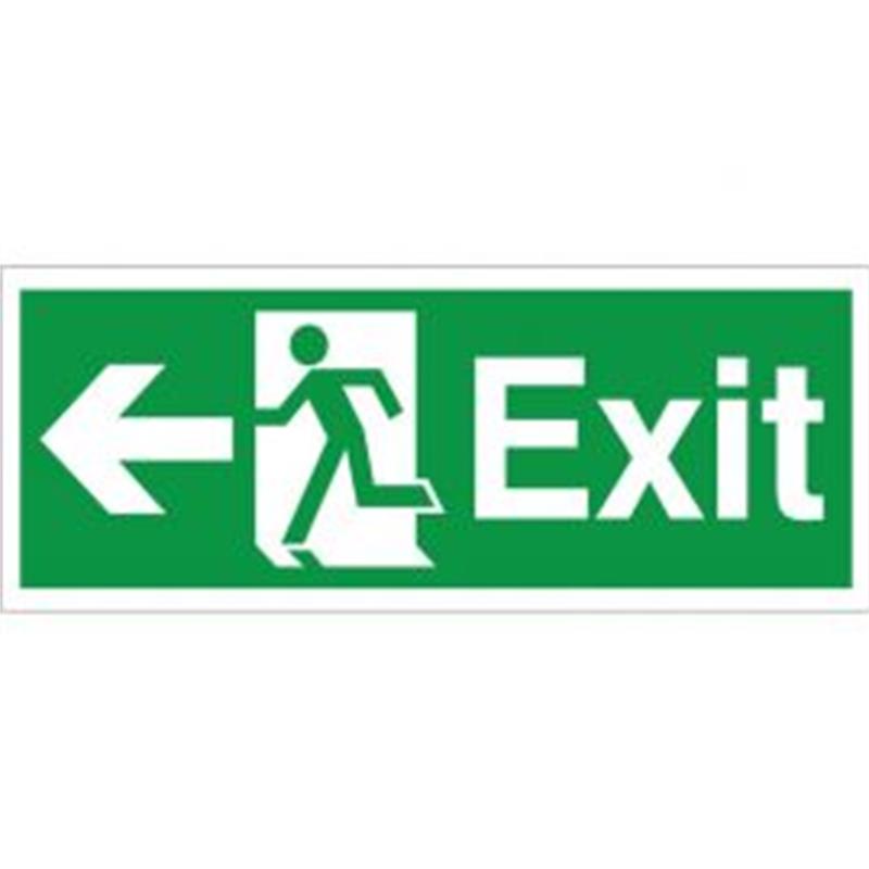 Exit Man Running Arrow Left 150x400mm Self-Adhesive