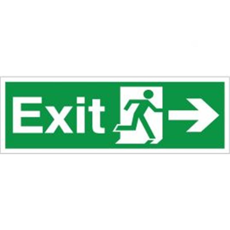 Exit Man Running Arrow Right 150x400mm Self-Adhesive