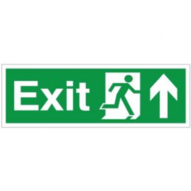 Exit Man Running Arrow Up 150x400mm Rigid