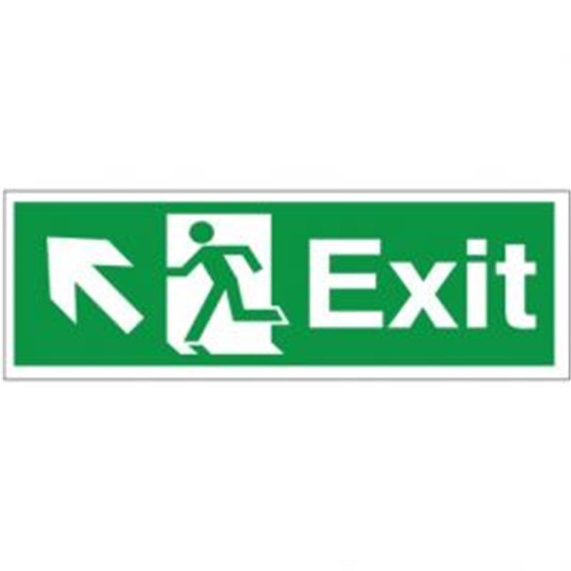 Exit Man Running Arrow Up Left 150x400mm Rigid