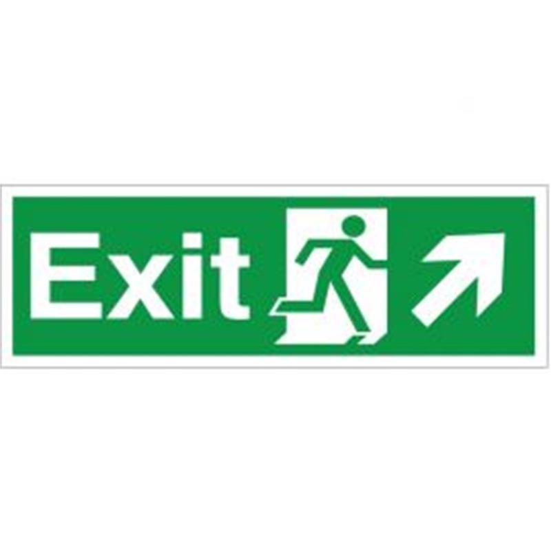 Exit Man Running Arrow Up Right 150x400mm Rigid