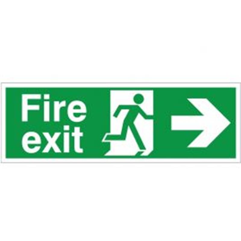 Fire Exit Man Running Arrow Right 150x400mm Rigid