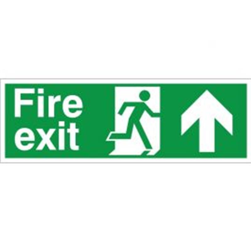 Fire Exit Man Running Arrow Up 150x400mm Rigid