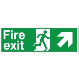 Fire Exit Man Running Arrow Up Right 150x400mm Rigid