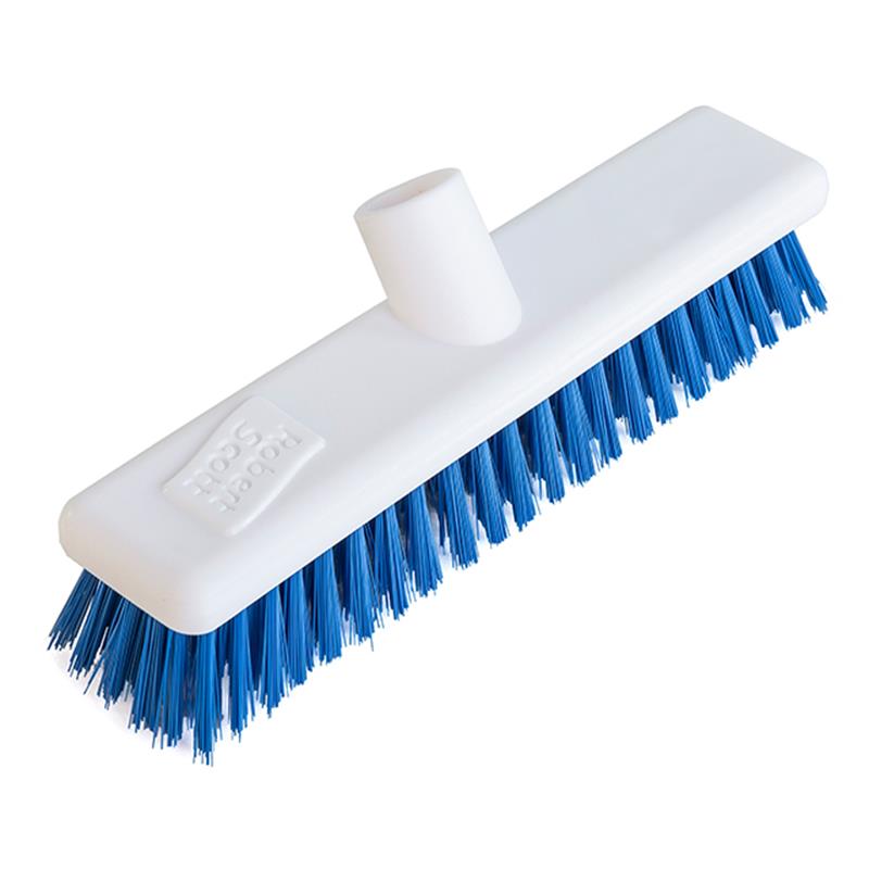 Plastic Broom Head 12" Stiff Bristle Blue