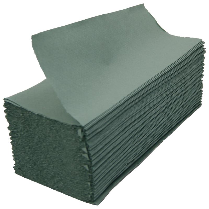 Green 1ply Interfold Hand Towels 3600 Towels Per Case
