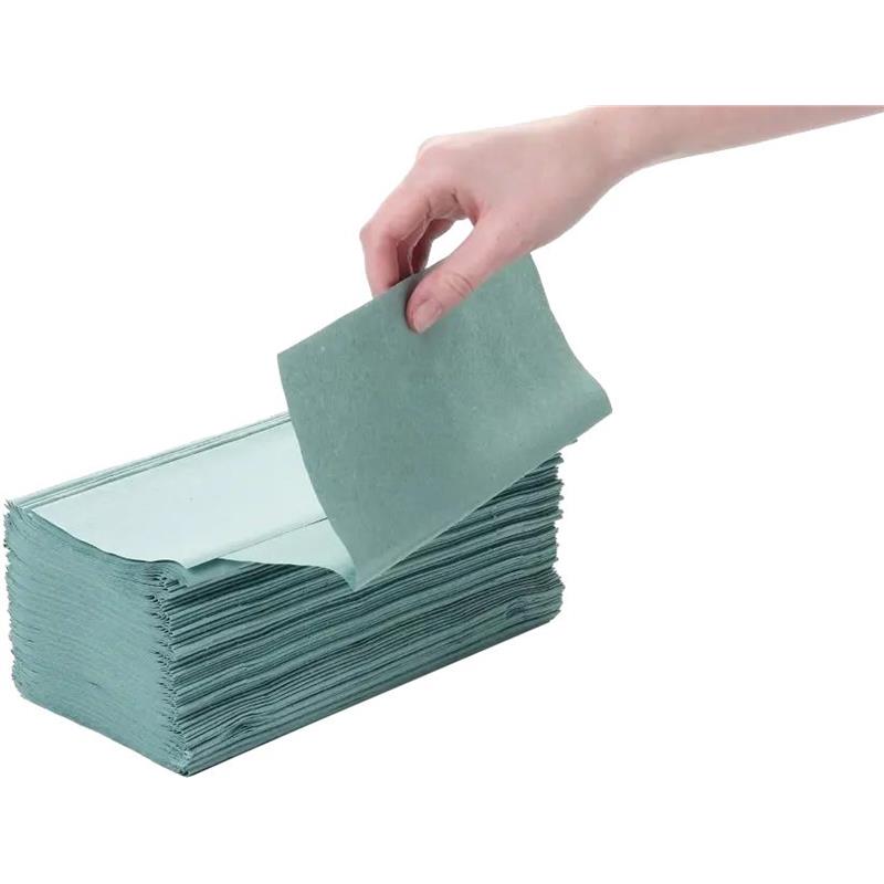 Green 1ply Interfold Hand Towels 5000 Towels Per Case