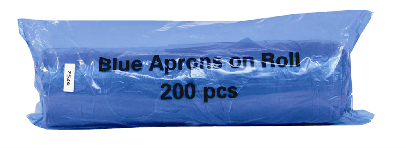 Polythene Aprons On a Roll Blue