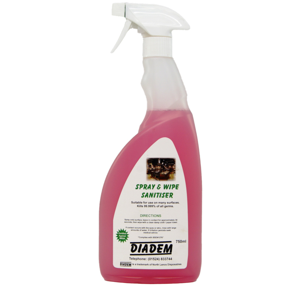 Diadem Spray & Wipe Cleaner/Sanitiser 6x750ml