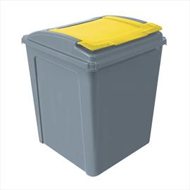 Eco Waste Recycling Bin & Yellow Lid 50L