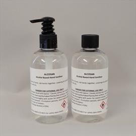 Alcosan Alcohol Hand Sanitiser 2x250ml - 1 x Pump bottle and 1 x Screw Cap Refill Bottle