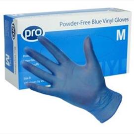 Blue Vinyl Powder Free Gloves - Small