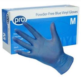 Blue Vinyl Powder Free Gloves - Medium