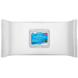 Vinco-Alwipe Alcohol Sanitising Flow Pack Wet Wipes