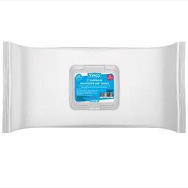 Vinco-SanWipe Cleaning & Sanitising Flow Pack Wipes