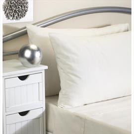 Fire Retardant Plain Dyed Fitted Sheet Single Cream