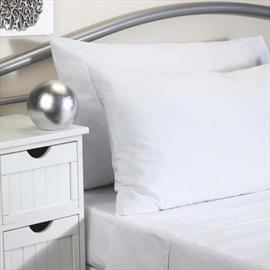 Fire Retardant Plain Dyed Fitted Sheet Single White