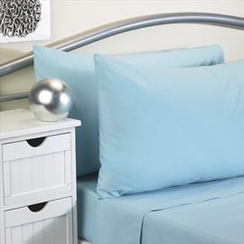 Fire Retardant Plain Dyed Fitted Sheet Single Duck Egg