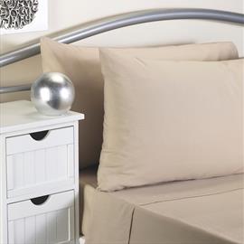 Fire Retardant Plain Dyed Fitted Sheet Single Latte