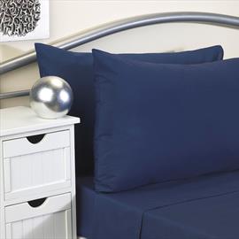 Fire Retardant Plain Dyed Fitted Sheet Single Navy