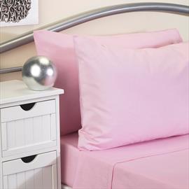 Fire Retardant Plain Dyed Fitted Sheet Single Pink