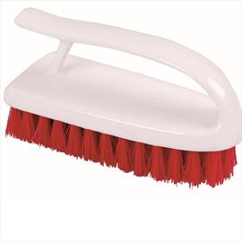 Plastic Hand Scrub Stiff Bristle Red