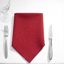 Napkin Rose Design 16" Burgundy