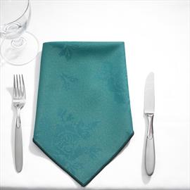 Napkin Rose Design 16" Forest Green