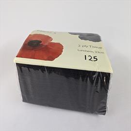 Napkins 33cm 2ply Black - **TO CLEAR**