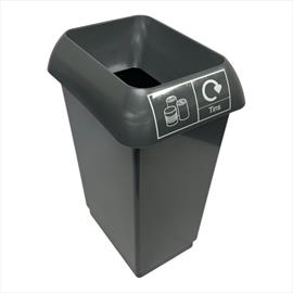 50 Litre Recycling Bin Complete with Dark Grey Lid & Tin Logo