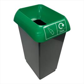 50 Litre Recycling Bin Complete with Green Lid & Glass Logo