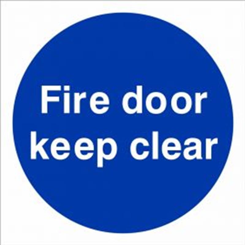 Fire Door Keep Clear 100x100mm Rigid