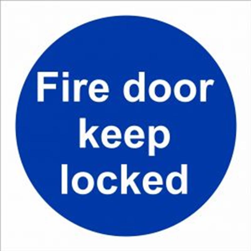 Fire Door Keep Locked 100x100mm Rigid