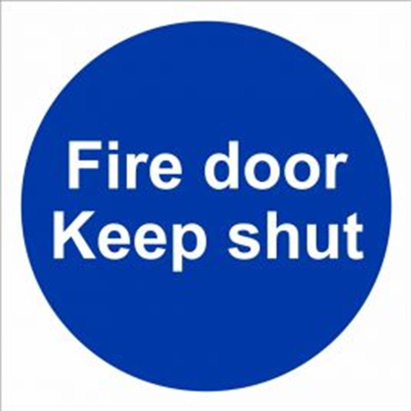 Fire Door Keep Shut 100x100mm Self-Adhesive