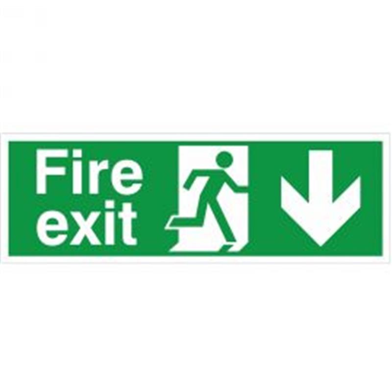 Fire Exit Man Running Arrow Down 150x400mm Rigid