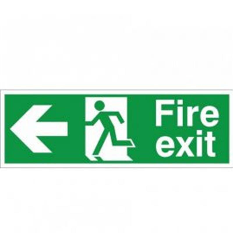 Fire Exit Man Running Arrow Left 150x400mm Self-Adhesive