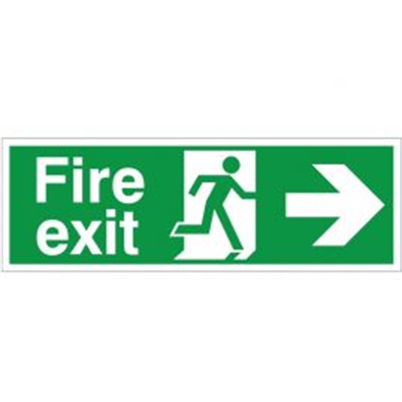 Fire Exit Man Running Arrow Right 150x400mm Self-Adhesive